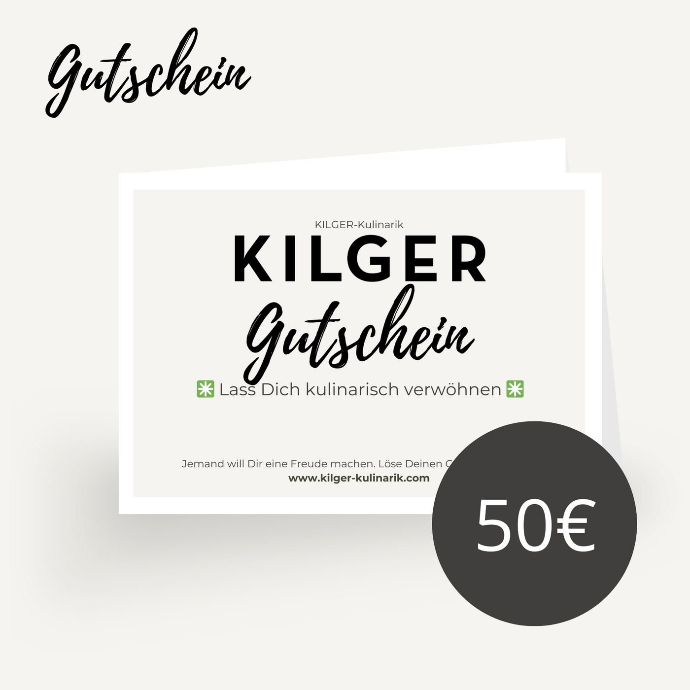 KILGER Kulinarik Gutschein zum Ausdrucken und für's iPhone Wallet